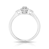 I Treasure Pear Shape Diamond Claw Set Polished Ring in Sterling Silver