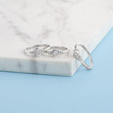 I Treasure Pear Shape Diamond Claw Set Polished Ring in Sterling Silver