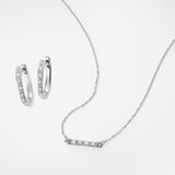 Diamond and Sterling Silver Huggie Earrings
