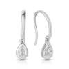 I Treasure® Diamond and Sterling Silver Pear Shape Drop Earrings