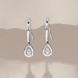 I Treasure® Diamond and Sterling Silver Pear Shape Drop Earrings