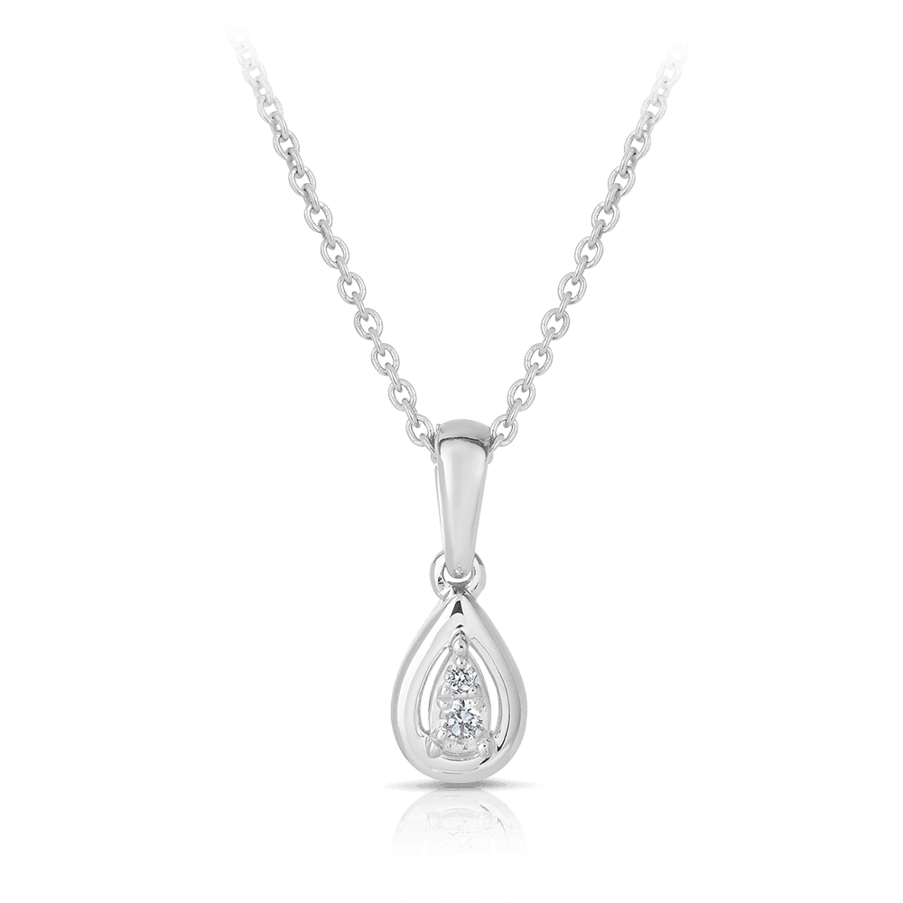 I Treasure® Diamond and Sterling Silver Pear Shape Pendant