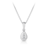 I Treasure® Diamond and Sterling Silver Pear Shape Pendant