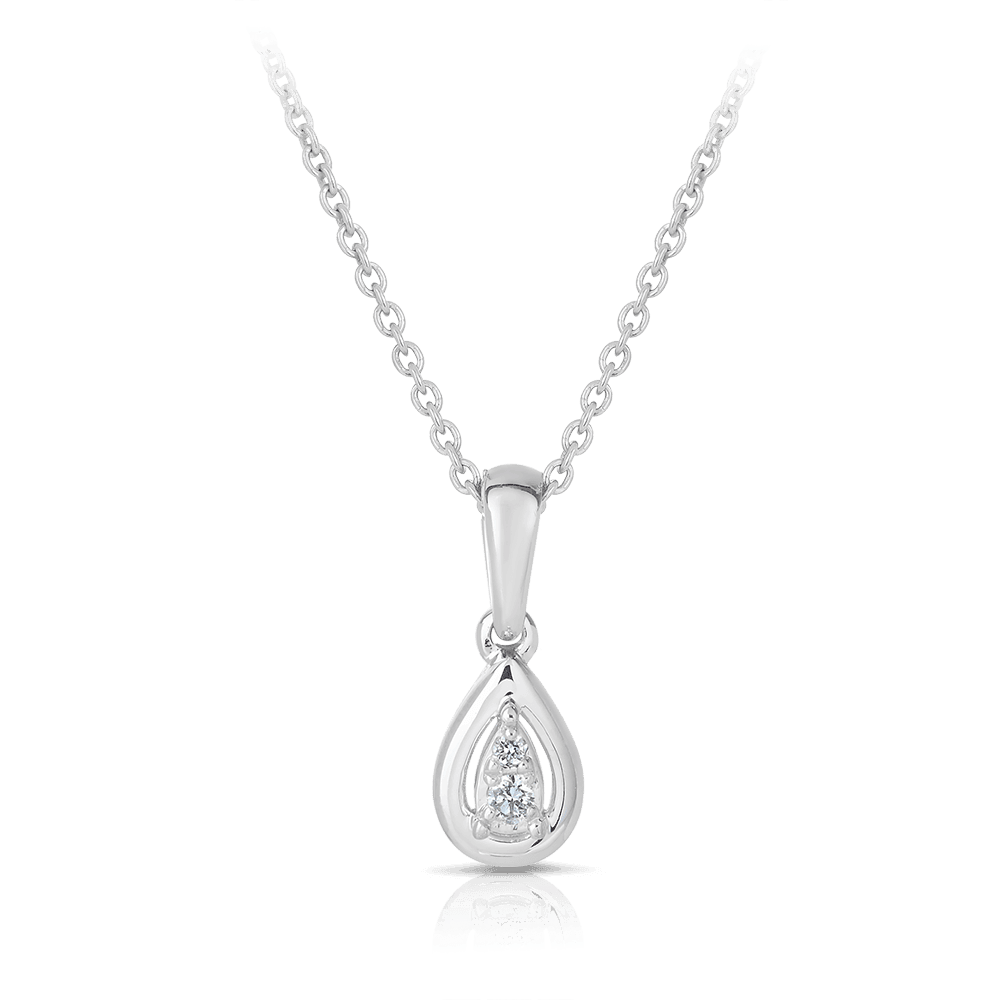 I Treasure® Diamond and Sterling Silver Pear Shape Pendant - Wallace Bishop