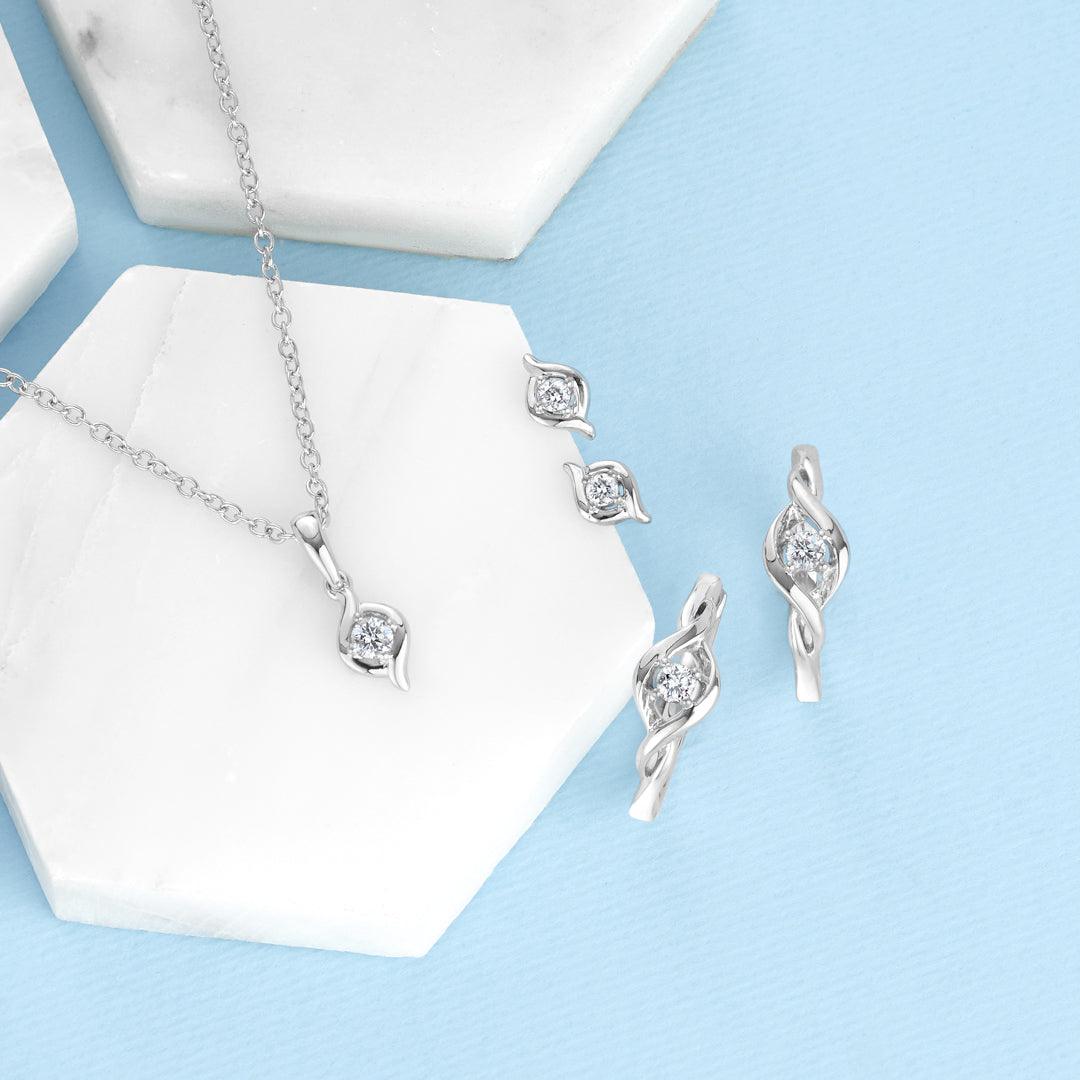 I Treasure® Diamond and Sterling Silver Stud Earrings