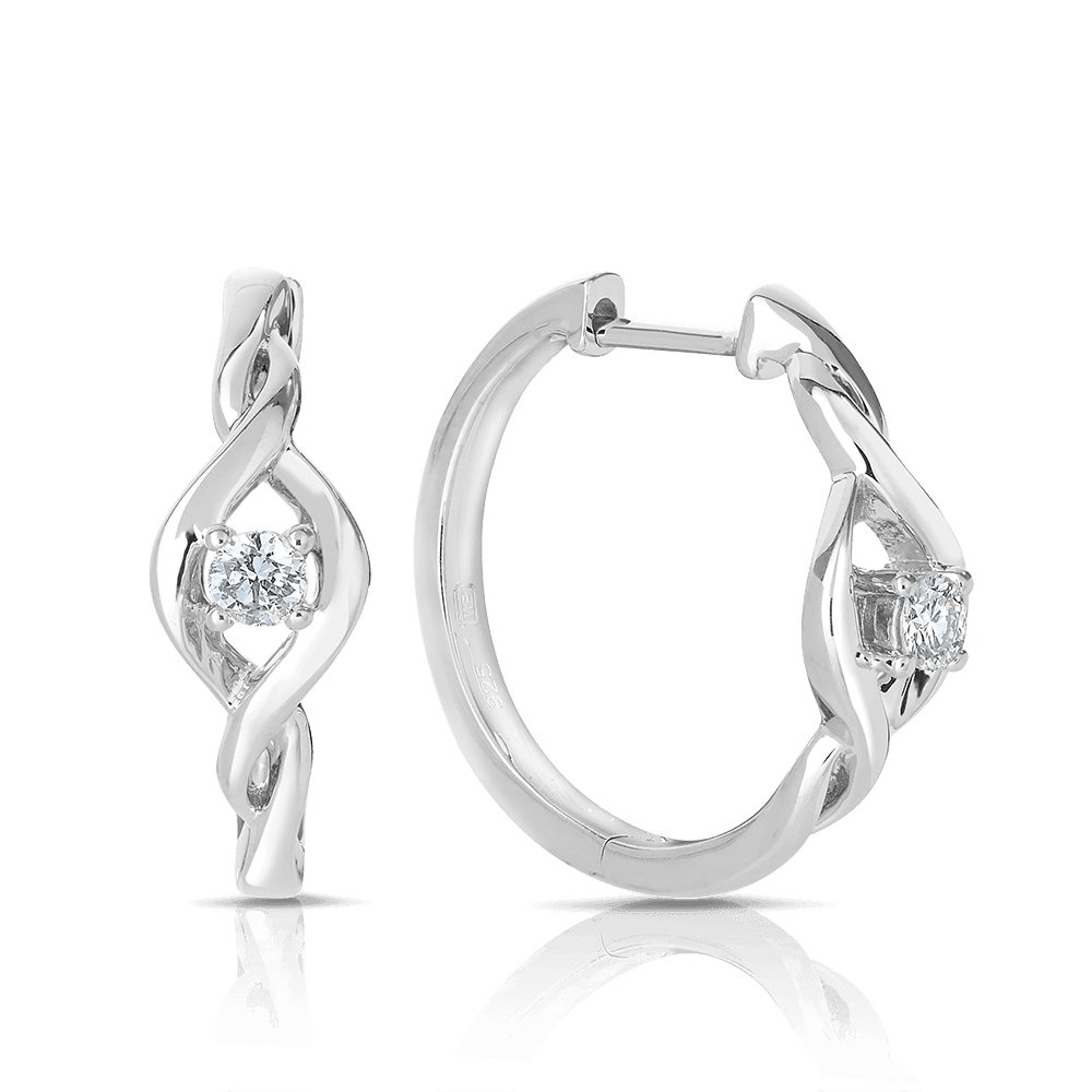 I Treasure® Diamond and Sterling Silver Twist Earrings - Wallace Bishop