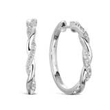 I Treasure® Diamond and Sterling Silver Twist Huggie Earrings - Wallace Bishop