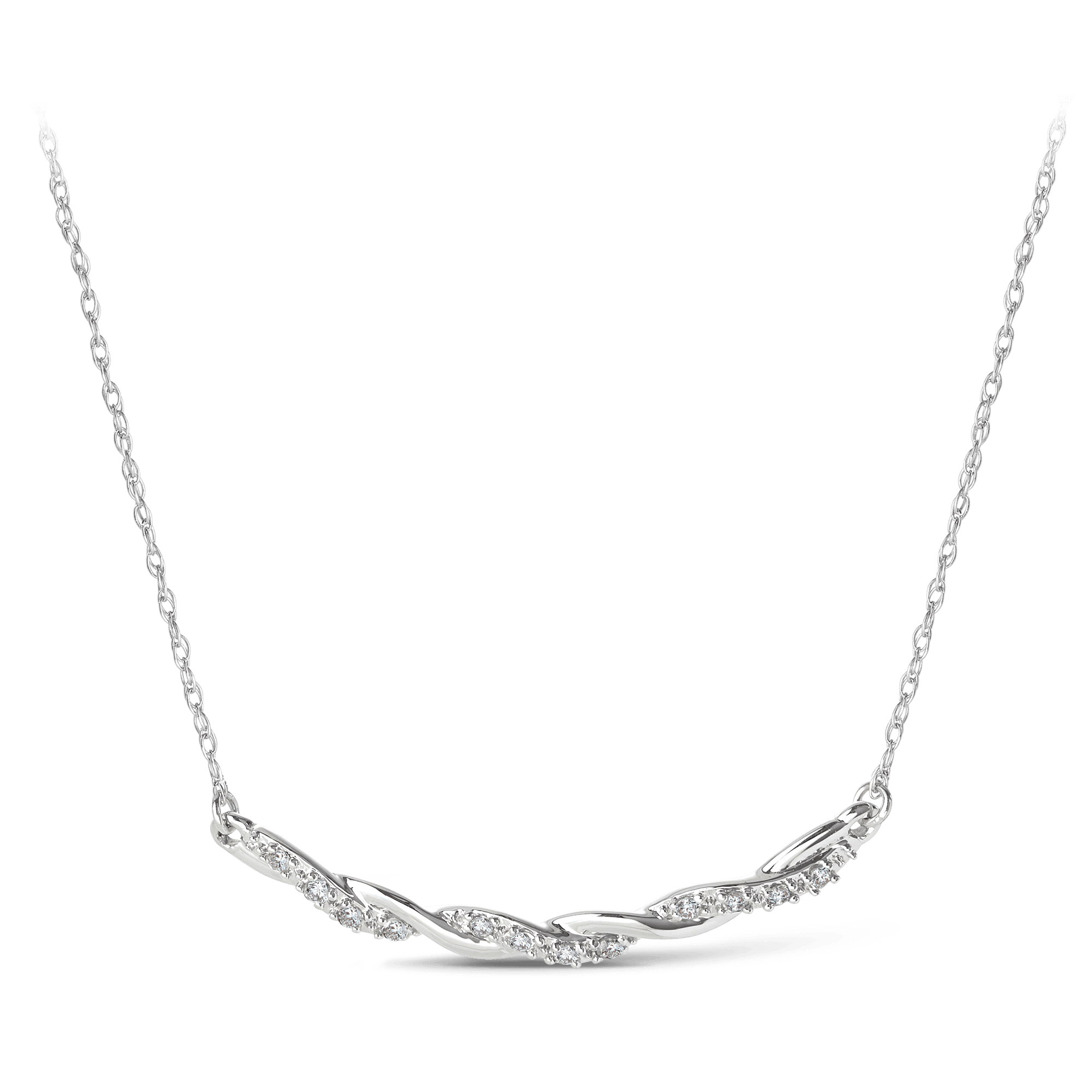 I Treasure® Diamond and Sterling Silver Twist Necklace