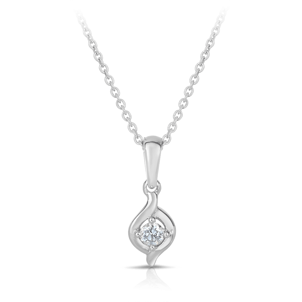 I Treasure® Diamond and Sterling Silver Twist Pendant TDW 0.080ct