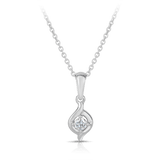 I Treasure® Diamond and Sterling Silver Twist Pendant TDW 0.080ct