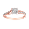 I Will® Round Brilliant Cut Diamond Halo Promise Ring in 9ct Rose Gold & White Gold