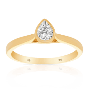 I Will® Diamond Pear Ring in 9ct Yellow Gold - Wallace Bishop