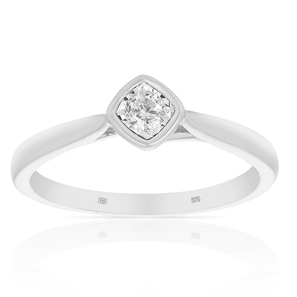I Will® Diamond Square Ring in 9ct White Gold - Wallace Bishop