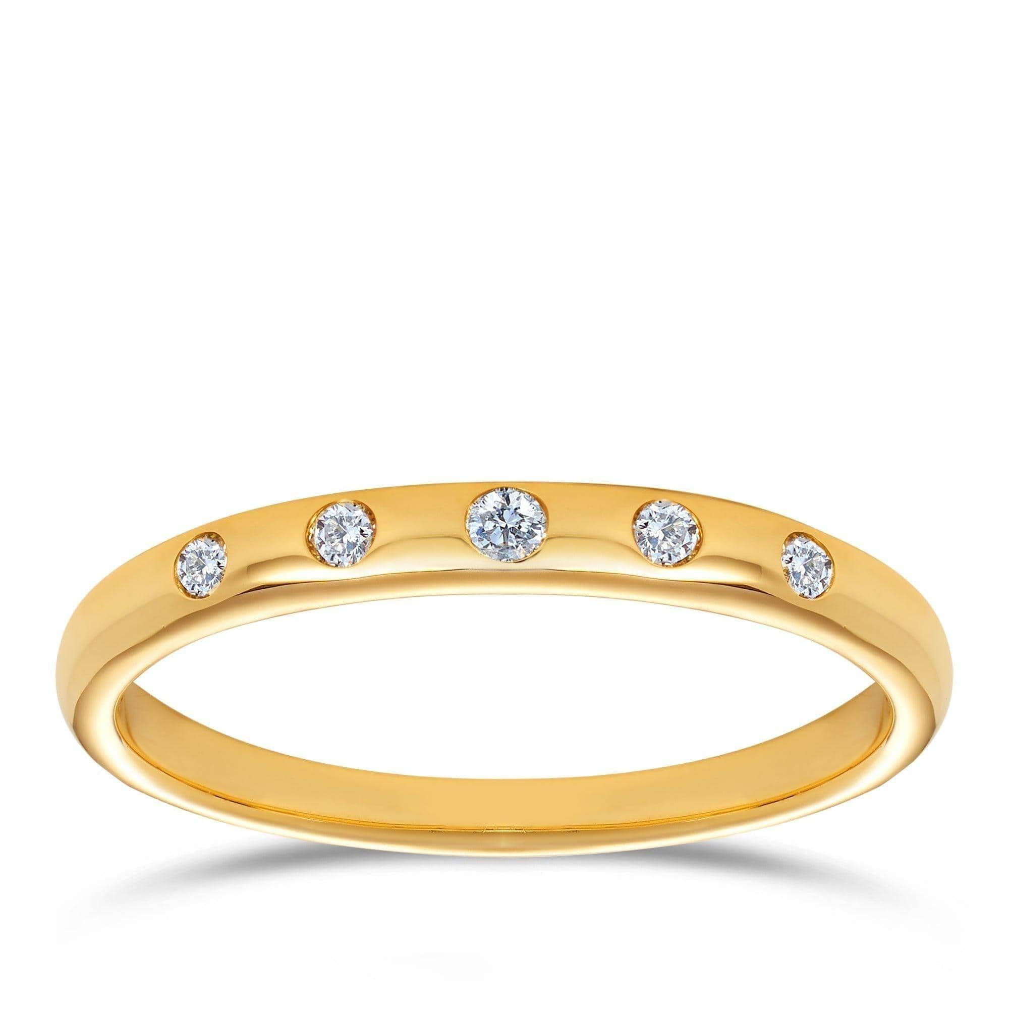 0.10ct TDW I Will® Round Brilliant Cut Diamond 5-Stone Promise Ring in 9ct Yellow Gold