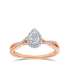 I Will® Round Brilliant Cut Diamond Cluster Pear Halo Promise Ring in 9ct Rose Gold