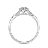 I Will® Round Brilliant Cut Diamond Cluster Round Halo Promise Ring in 9ct White Gold