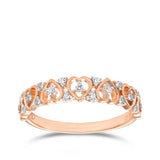 I Will® Round Brilliant Cut Diamond Heart Promise Ring in 9ct Rose Gold
