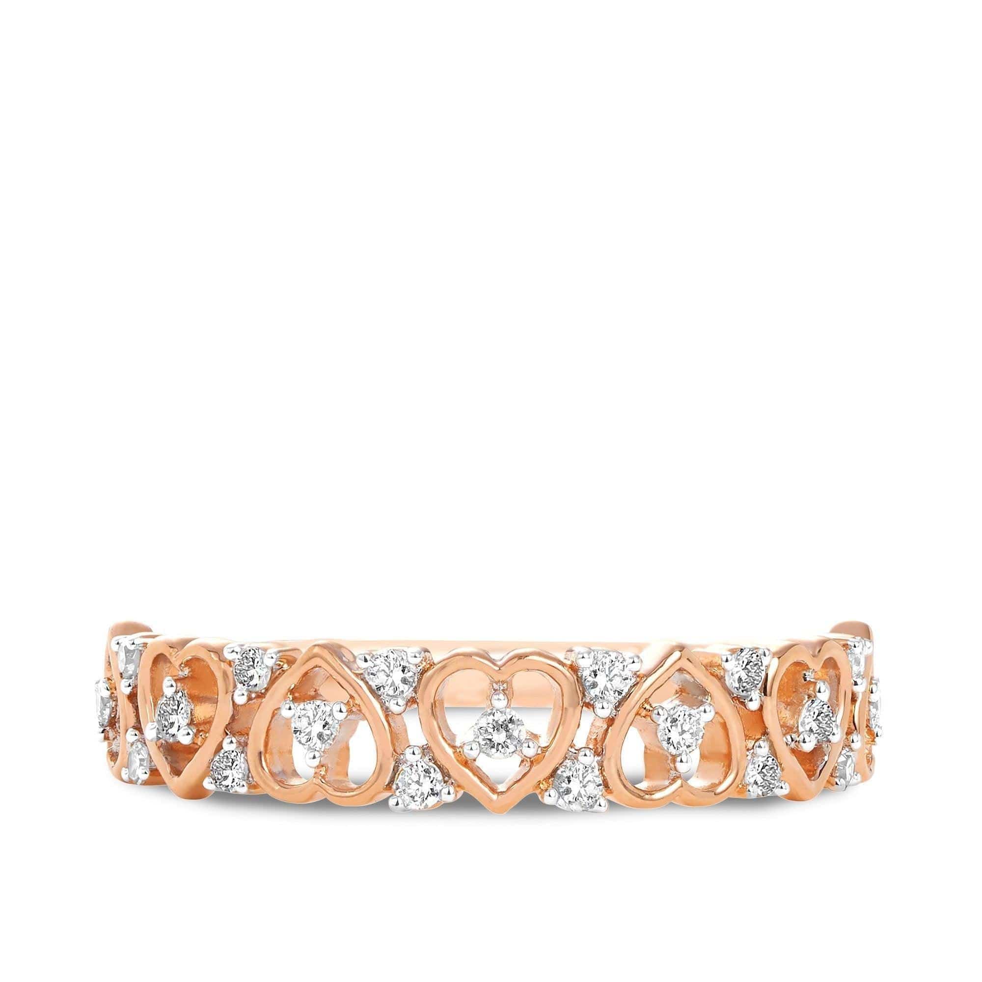 I Will® Round Brilliant Cut Diamond Heart Promise Ring in 9ct Rose Gold