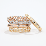 I Will® Round Brilliant Cut Diamond Twist Promise Ring in 9ct Yellow Gold