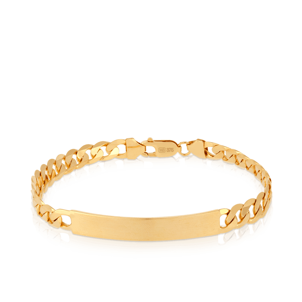 Identification Curb Link Men's Bracelet in 9ct Yellow Gold - Wallace Bishop