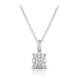 Illusion Set Diamond Cluster Pendant in 9ct White Gold - Wallace Bishop