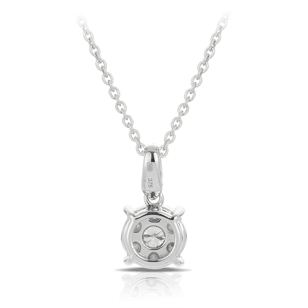 Illusion Set Diamond Cluster Pendant in 9ct White Gold - Wallace Bishop