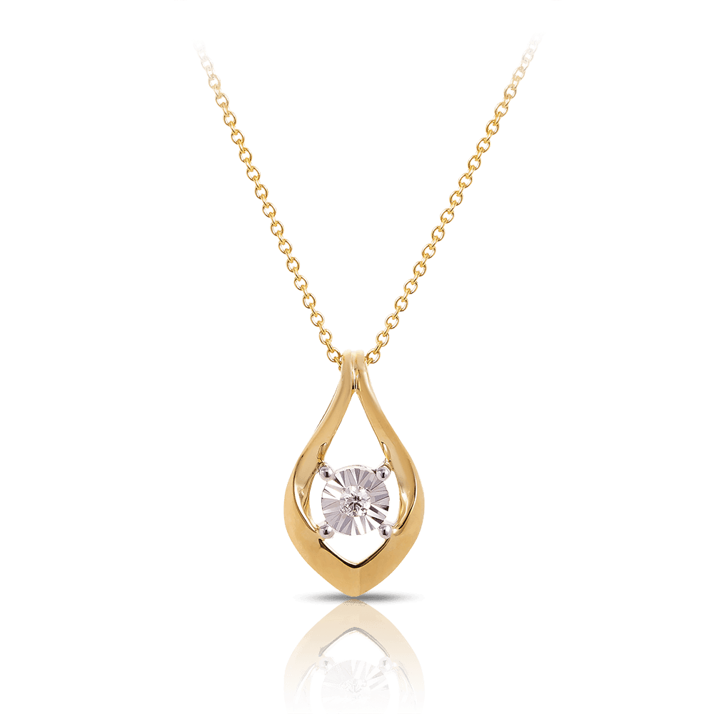 Gold diamond cheap pendant set
