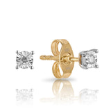 Illusion Set Diamond Stud Earrings in 9ct Yellow Gold