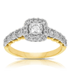 Illusion Set Halo Diamond Engagement Ring in 9ct Yellow and White Gold - Wallace Bishop