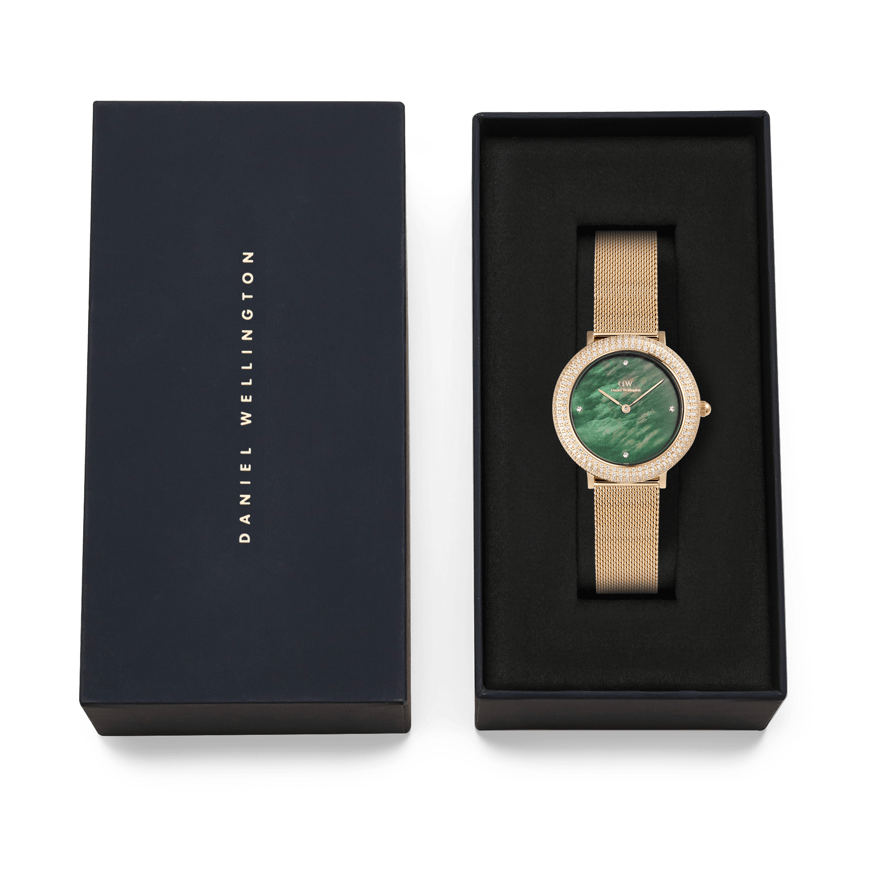 Daniel Wellington Crystalline Bezel Evergold Green Watch