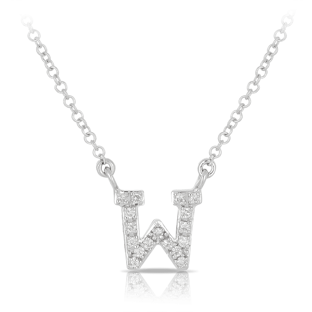 Initial Diamond Pendant in 9ct White Gold - Wallace Bishop