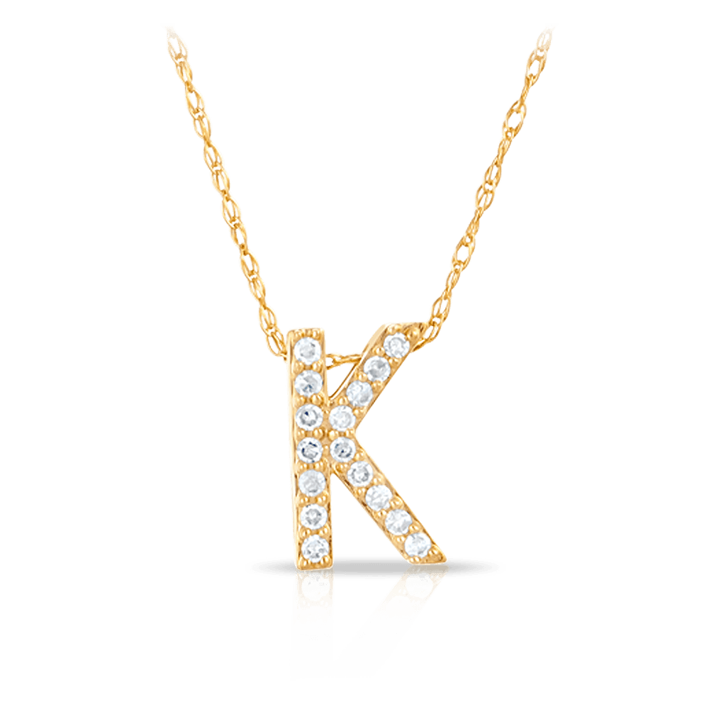 Initial Diamond Pendant set in 9ct Yellow Gold - Wallace Bishop