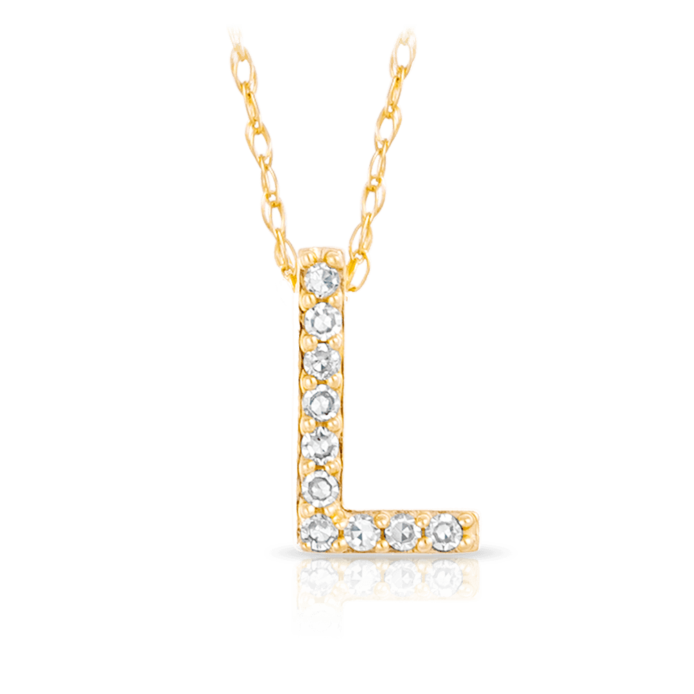 Initial Diamond Pendant set in 9ct Yellow Gold - Wallace Bishop