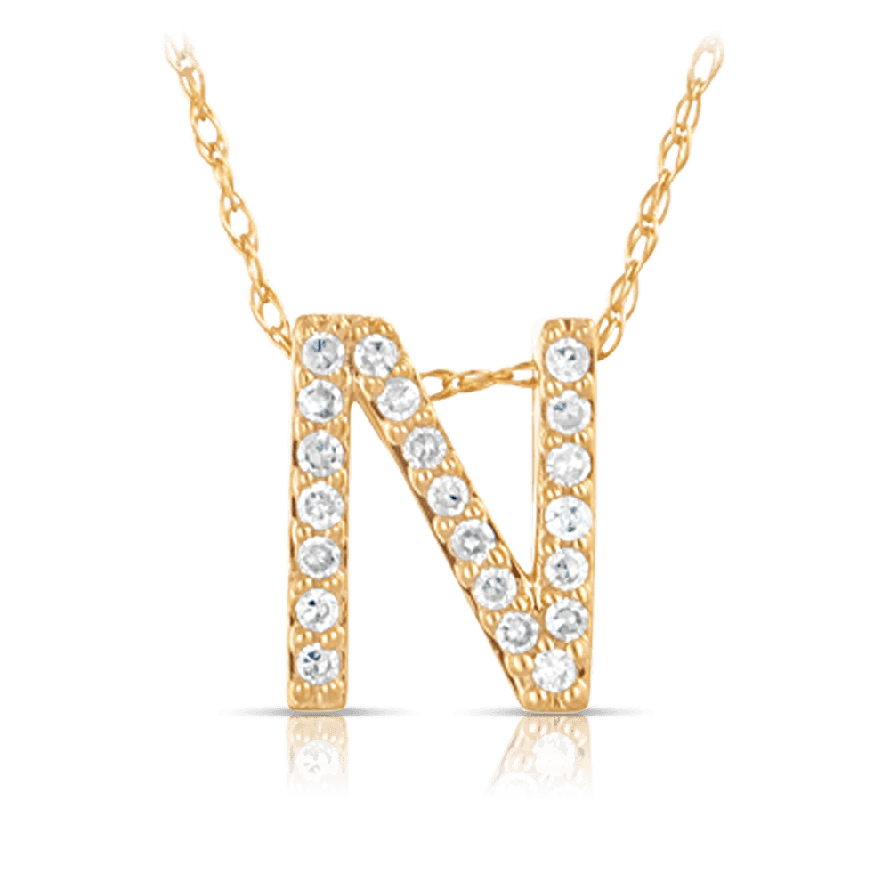 Initial Diamond Pendant set in 9ct Yellow Gold - Wallace Bishop