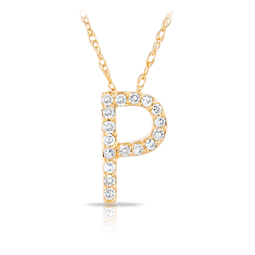 Initial Diamond Pendant set in 9ct Yellow Gold - Wallace Bishop