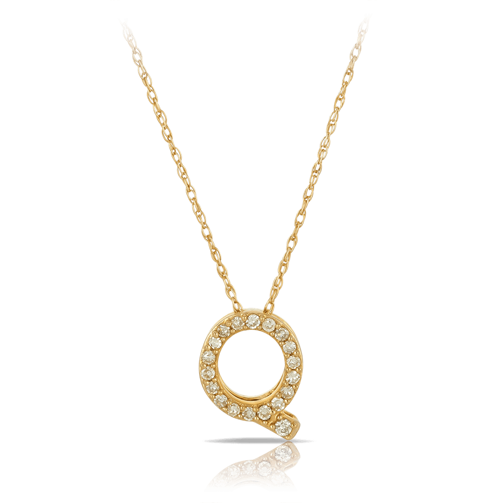 Initial Diamond Pendant set in 9ct Yellow Gold - Wallace Bishop