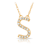 Initial Diamond Pendant set in 9ct Yellow Gold - Wallace Bishop