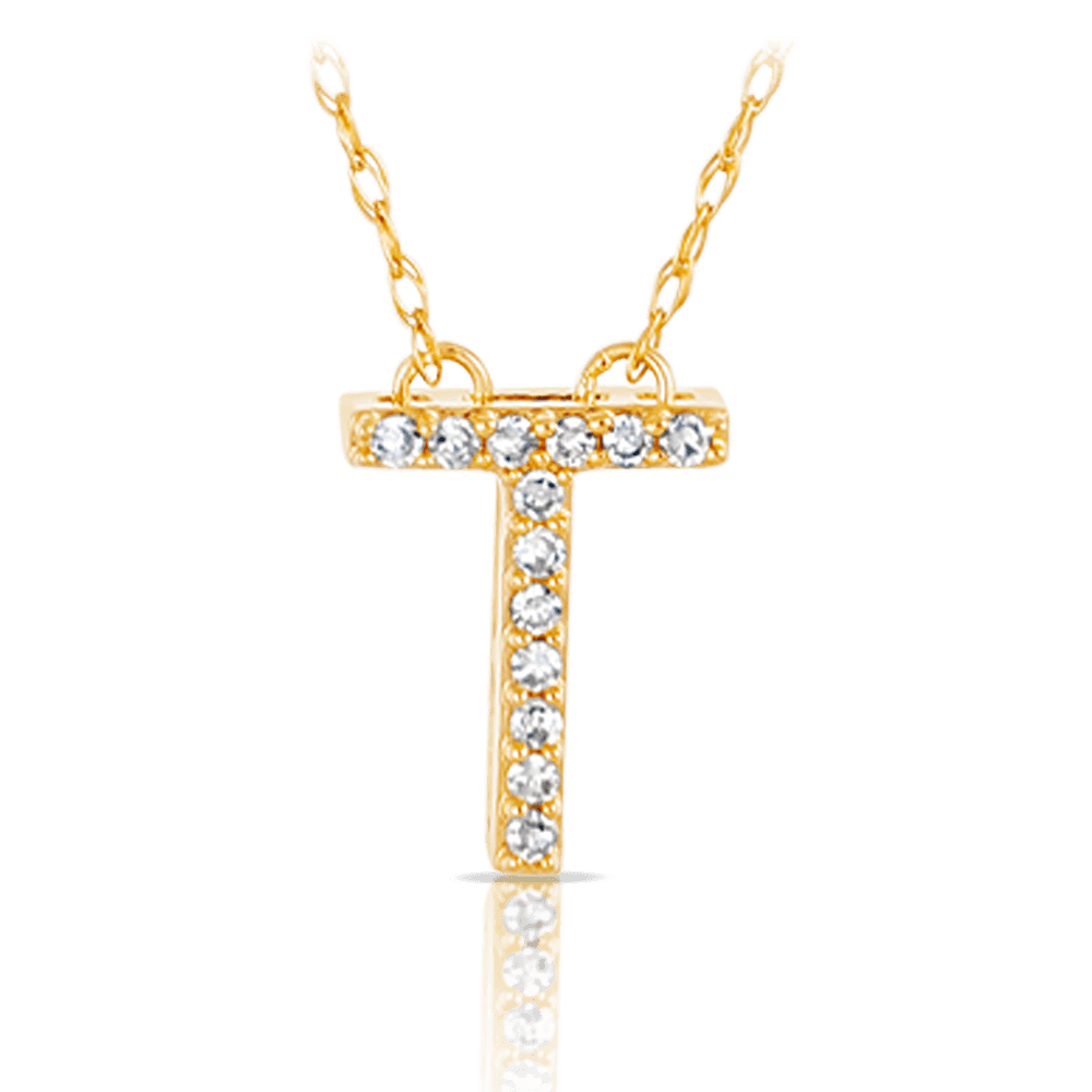 Initial Diamond Pendant set in 9ct Yellow Gold - Wallace Bishop