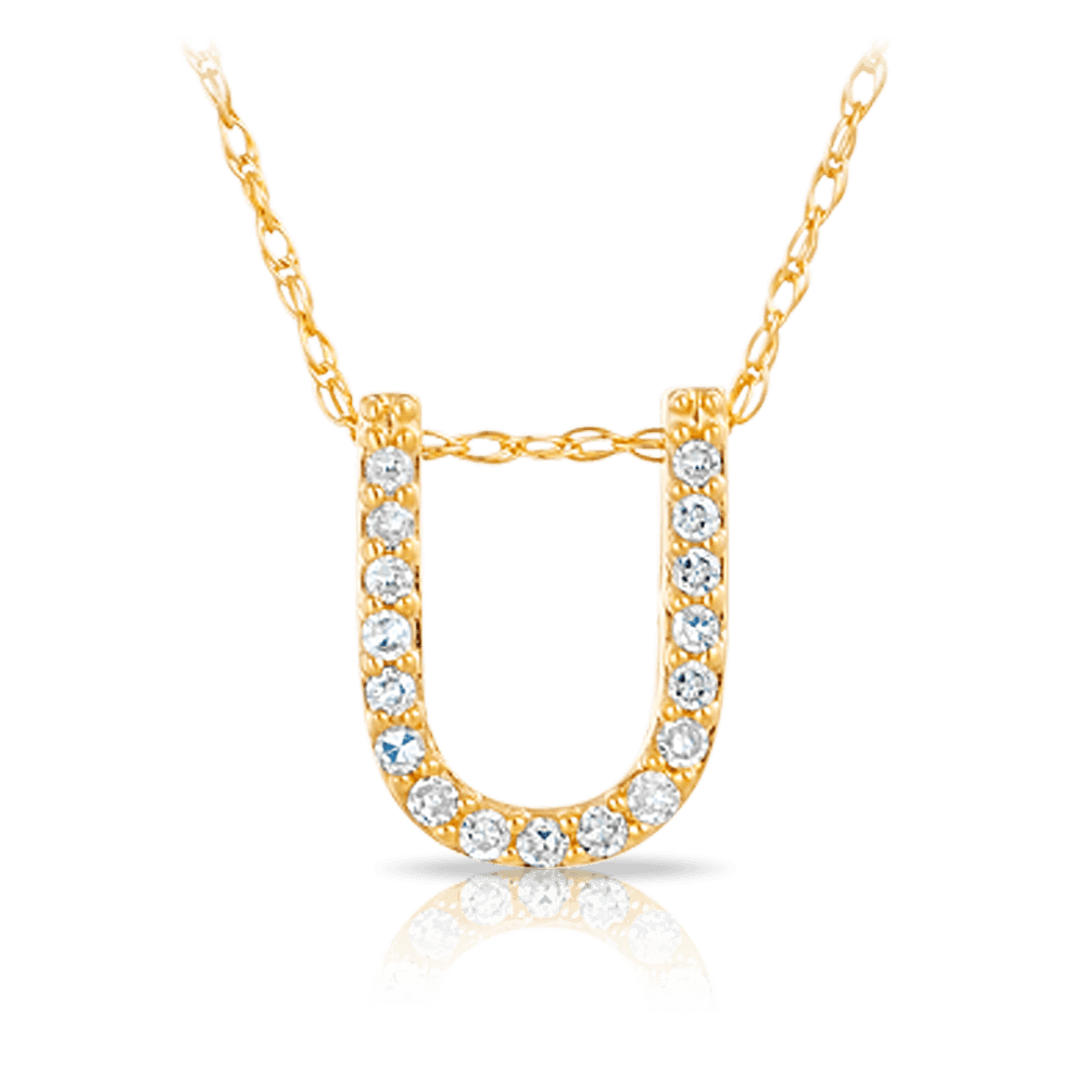 Initial Diamond Pendant set in 9ct Yellow Gold - Wallace Bishop