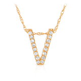 Initial Diamond Pendant set in 9ct Yellow Gold - Wallace Bishop