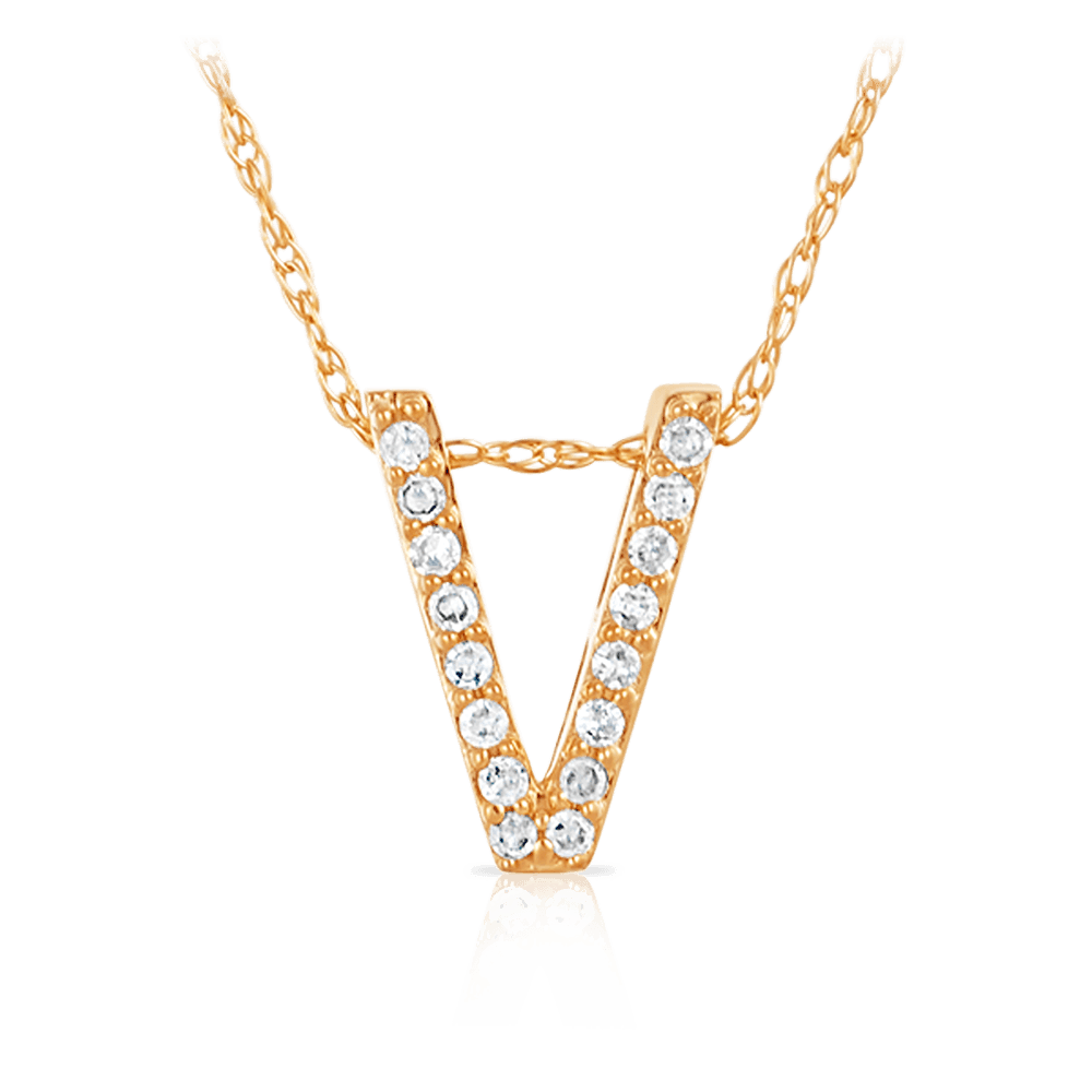 Initial Diamond Pendant set in 9ct Yellow Gold - Wallace Bishop