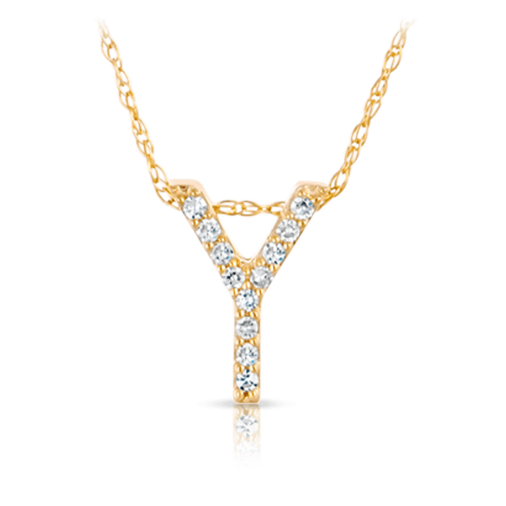 Initial Diamond Pendant set in 9ct Yellow Gold - Wallace Bishop