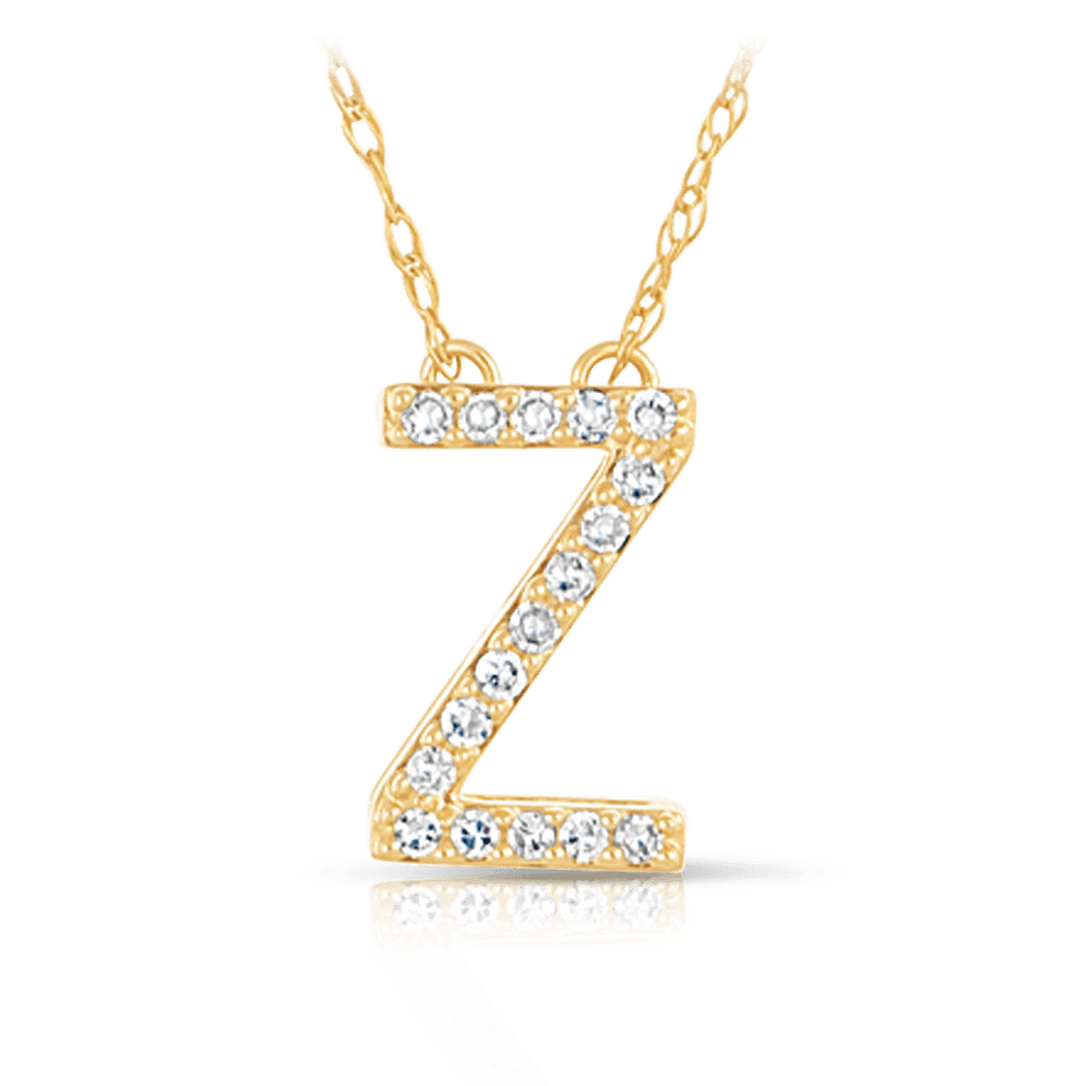 Initial Diamond Pendant set in 9ct Yellow Gold - Wallace Bishop