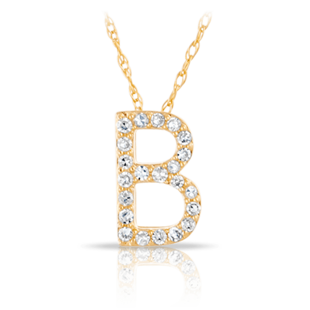 Initial Diamond Pendant set in 9ct Yellow Gold - Wallace Bishop