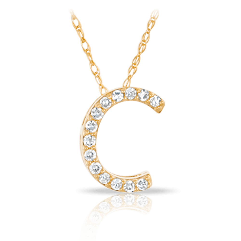 Initial Diamond Pendant set in 9ct Yellow Gold - Wallace Bishop