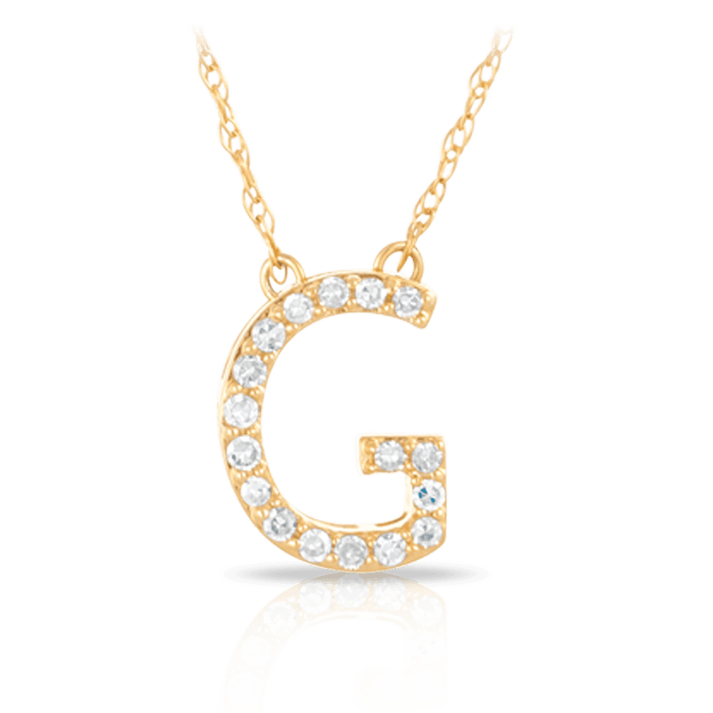 Initial Diamond Pendant set in 9ct Yellow Gold - Wallace Bishop