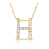 Initial Diamond Pendant set in 9ct Yellow Gold - Wallace Bishop