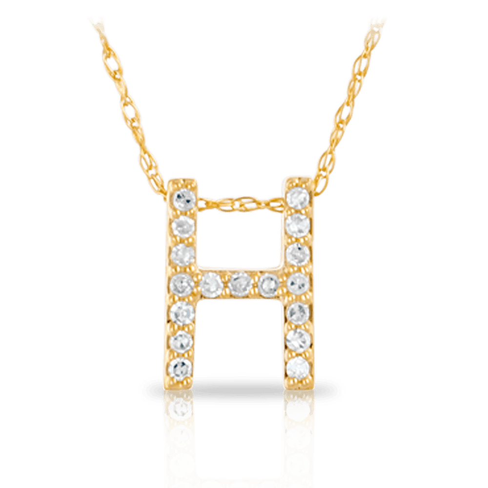 Initial Diamond Pendant set in 9ct Yellow Gold - Wallace Bishop