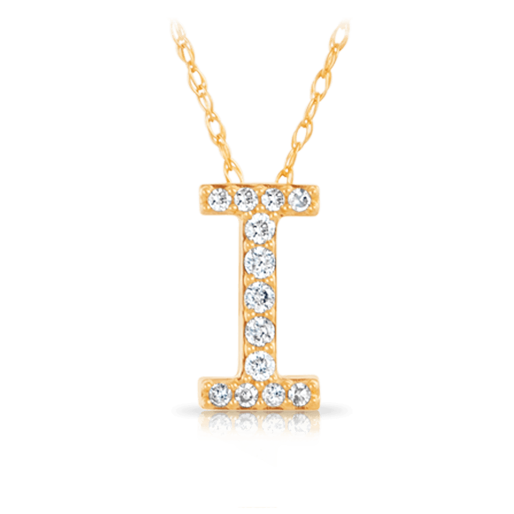 Initial Diamond Pendant set in 9ct Yellow Gold - Wallace Bishop