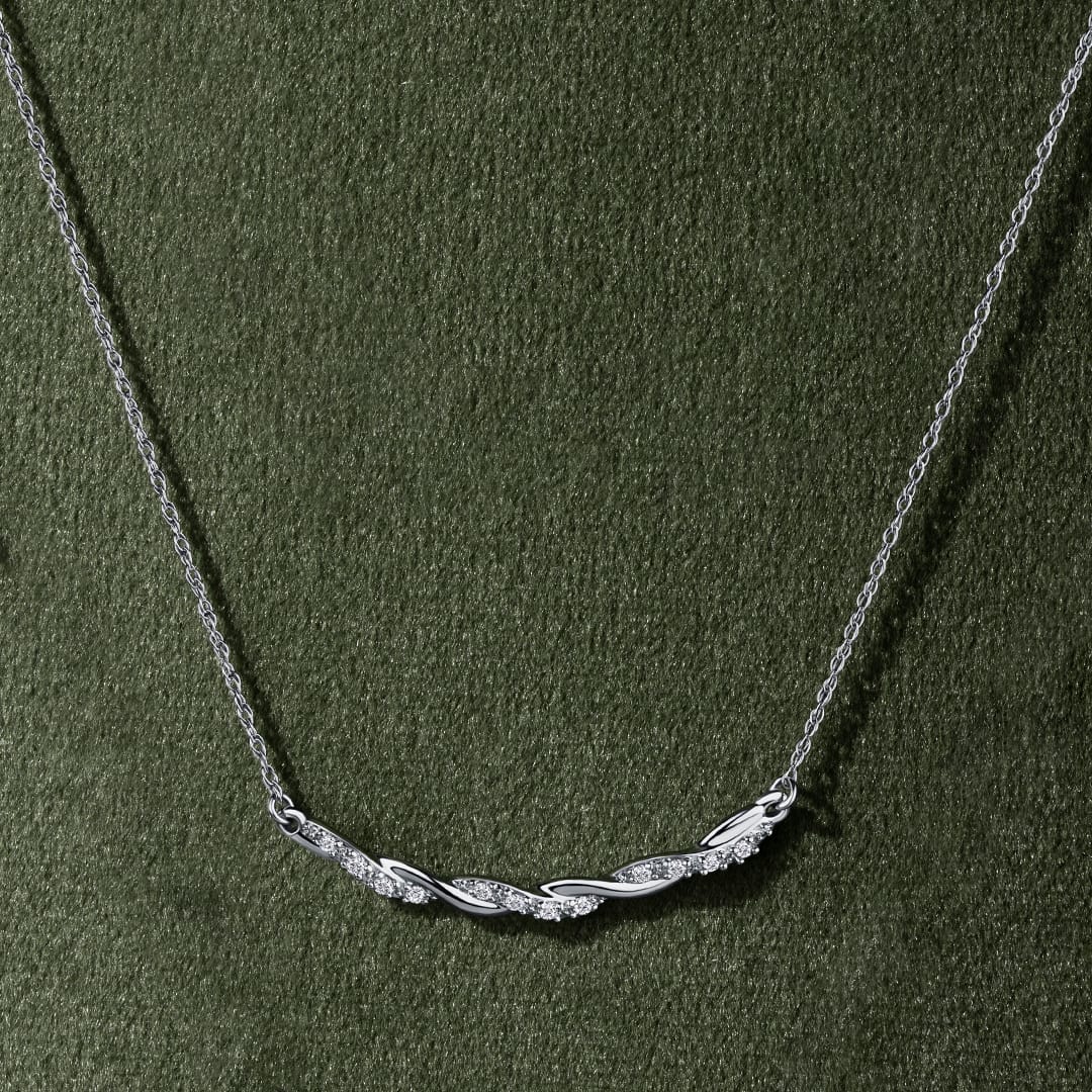 I Treasure® Diamond and Sterling Silver Twist Necklace